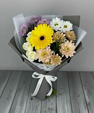 Букет цветов из:  Розы, Герберы и Хризантемы в Агалатово