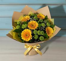 Букет цветов из:  Герберы и Хризантемы в Агалатово