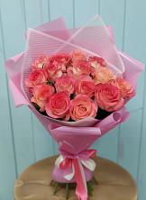 Букет 15 Розовых роз Равель в Агалатово